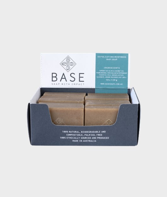 Base (Soap With Impact) Soap Bar Exfoliating Mintwood (Raw Bar) 120g x 10